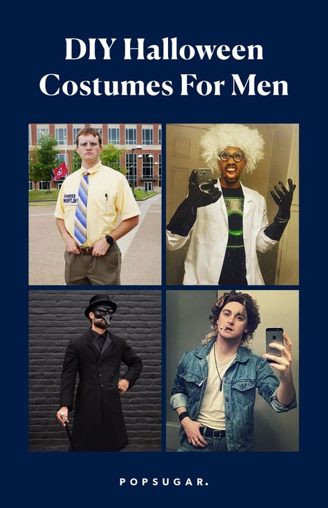 DIY Halloween Costumes For Men 2020 Men Halloween Costumes 2022, Movie Costume Ideas Men, Easy Diy Mens Costume, Mens Movie Character Costumes, Easy Costumes For Men Last Minute, Men’s Diy Halloween Costume, Men Last Minute Halloween Costumes, Quick Halloween Costumes Men, Last Minute Guy Costumes