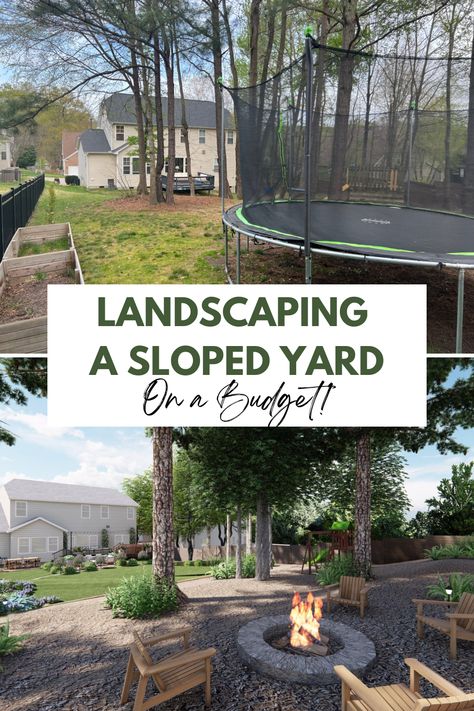 Steep Backyard, Large Yard Landscaping, Acreage Landscaping, Sloped Backyard Landscaping, Online Landscape Design, Large Backyard Landscaping, Front Yard Decor, Backyard Design Ideas Budget, Small Yard Landscaping