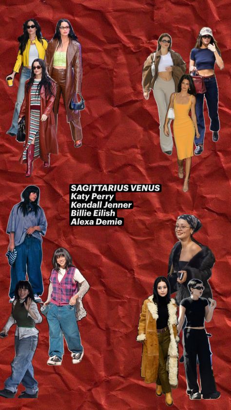 sag venus looks Sagittarius Venus Aesthetic Outfits, Saggitarius Fashion Style, Sagittarius Dressing Style, Dressing Like Your Venus Sign Sagittarius, Sagittarius Style Aesthetic, Venus Sagittarius Aesthetic, Venus Sign Sagittarius Style, Venus In Sagittarius Style Women, Sagittarius Fashion Style