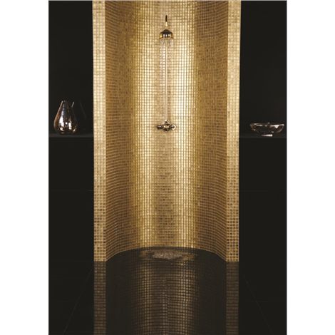 Image 1 Herringbone Tile Bathroom, Gold Mosaic Tile, Gold Bad, Luxury Bathroom Tiles, Tiles Uk, Gold Mosaic, Mosaic Bathroom, Luxury Tile, Porcelain Wall Tile