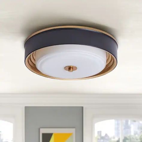 Vintage Black 2-Light Drum Shape Flush Mount Ceiling Lamp - Bed Bath & Beyond - 36987946 Navy Laundry Room, Laundry Room Light Fixture, Laundry Room Light, Nautical Room, Black Light Fixture, Flush Mount Lights, Small Laundry Room, Small Laundry, Light Fixtures Flush Mount