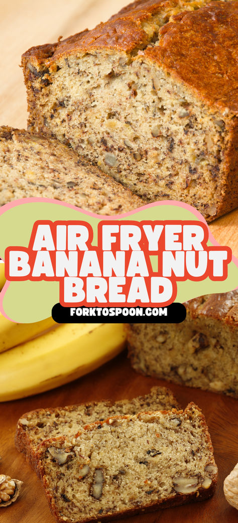 Air Fryer Banana Nut Bread Air fryer recipes Banana nut bread Air fryer desserts Homemade bread recipes Easy baking ideas Quick bread recipes Air fryer baking Moist banana loaf Nutty banana bread Healthy baking recipes Bread Air Fryer Recipes, Banana Bread Air Fryer, Bread Air Fryer, Easy Baking Ideas, Air Fryer Banana Bread, Nutty Banana Bread, Air Fryer Banana, Air Fryer Recipes Chicken Tenders, Air Fryer Recipes Chicken Thighs