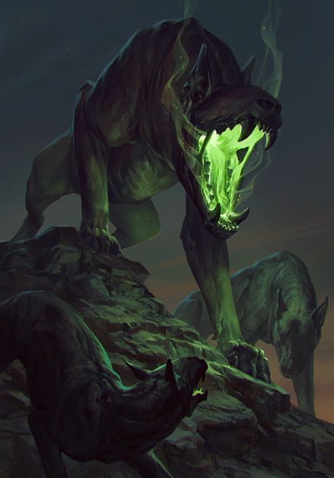 Barghest The Witcher 3 Wild Hunt / Gwent Card. Barghest these creatures summoned by the Beast haunt Vizima's outskirts. There are those who claim they are ordinary dogs transformed into monsters by some curse; others believe they came from the spiri https://ift.tt/2GMpHSg https://ift.tt/2I7nP4o Creature Fantasy, Dark Creatures, Fantasy Beasts, 다크 판타지, Monster Concept Art, Fantasy Creatures Art, Fantasy Monster, Mythical Creatures Art, Monster Design