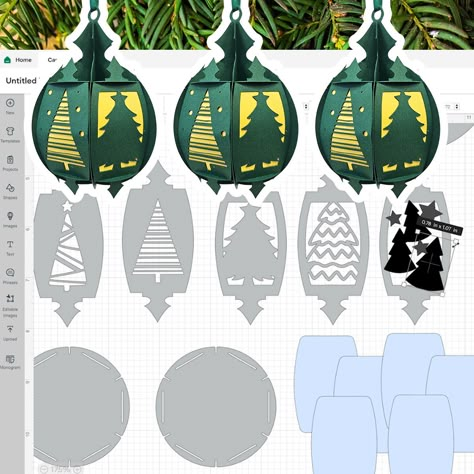 Paper Ornaments Cricut, Cricut Christmas Centerpieces, 3d Cricut Projects Free Christmas, Cricut Centerpiece Ideas, Free Svg Files For Cricut Christmas Ornaments, Paper Templates Free Printable Crafts, 3d Cricut Projects Free, Holiday Cricut Projects, Free 3d Christmas Svg