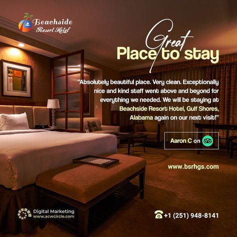 GREAT PLACE TO STAY West Monroe Louisiana, Hotel Advertisement, Monroe Louisiana, Hotel Ads, Room Reservation, Real Estate Marketing Design, Ads Creative Advertising Ideas, Luxury Hotel Room, Gulf Shores Alabama