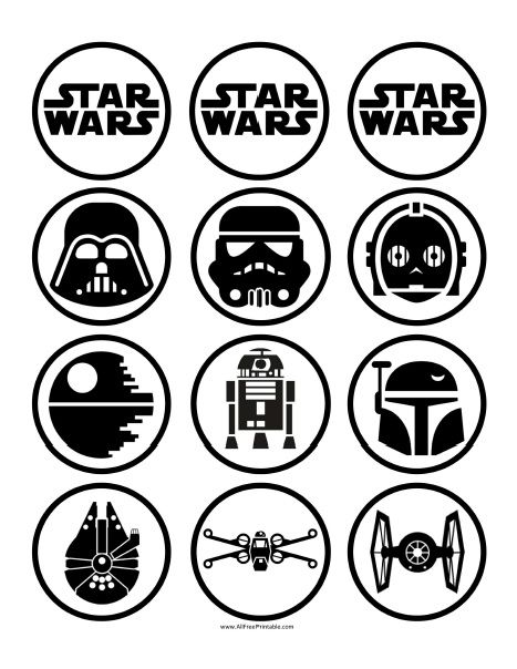 Free Printable Star Wars Cupcake Toppers Star Wars Cupcake Toppers Printable Free, Star Wars Cake Topper Printable, Star Wars Stickers Printable, Star Wars Party Decorations Diy, Star Wars Decorations Party, Star Wars Birthday Party Decorations, Star Wars Birthday Decorations, Cupcake Toppers Free Printable, Star Wars Party Printables