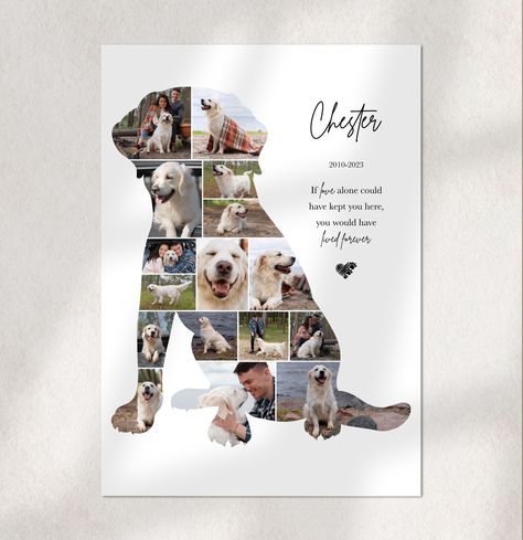 Dog Photo Collage Ideas, Dog Memory, Dog Picture Frames, Photo Collage Prints, Wall Art Collage, Frame Wall Collage, Collage Gift, Dog Loss, Gifts For Dog Lovers