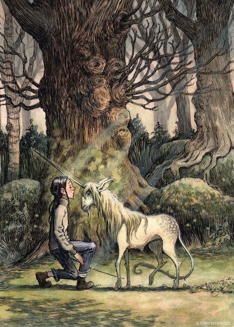 The Spiderwick Chronicles, Tony Diterlizzi, Spiderwick Chronicles, Unicorn Art, Holly Black, Fairytale Art, A Unicorn, Creature Art, Fantasy Creatures