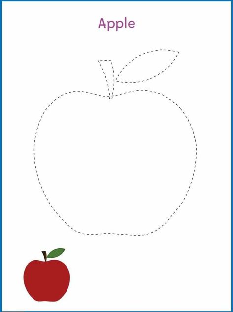 Apple Worksheets Preschool, Fruit Activities For Preschool, Preschool Apple Activities, Preschool Weekly Lesson Plans, Preschool First Day, Emotions Preschool, Preschool Designs, Space Crafts For Kids, Fun Worksheets For Kids