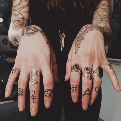 Egyptian & Alchemical symbols :: by Watson Atkinson Egyptian Symbol Tattoo, Army Tattoos, Finger Tats, Alchemic Symbols, Disney Tattoo, Egyptian Tattoo, Finger Tattoo, Small Hand Tattoos, Symbol Tattoos