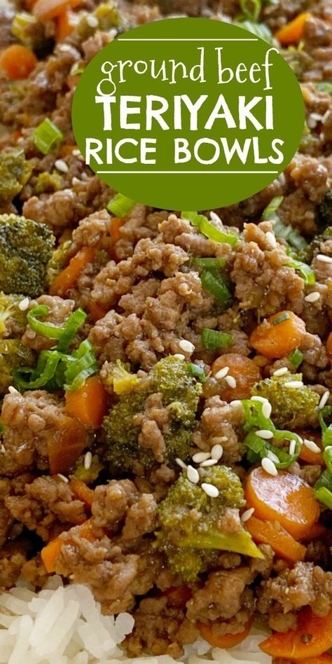 Easy Ground Beef Dinner, Teriyaki Rice, Beef Teriyaki, Ground Beef Dinner, Serve Over Rice, Beef Ground, Easy Ground Beef, Ground Beef Recipes Healthy, Keto Beef Recipes