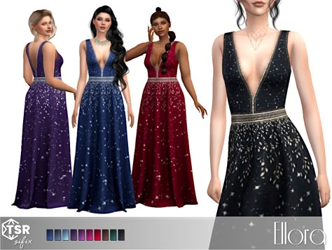 The Sims Resource - Ellora Gown Brooklyn Dress, Royal Clothes, Cc Clothes, Sims 4 Dresses, Sleeveless Gown, Sims 4 Cas, Female Clothing, Cc Sims, September 2022