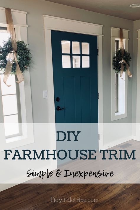 Diy Farmhouse Trim, Diy Window Trim, Farmhouse Trim, Interior Window Trim, Interior Door Trim, Baseboard Trim, Trim Ideas, House Trim, Farmhouse Windows