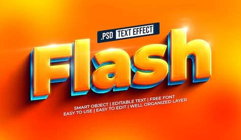 Эффект стиля флэш-текста Бесплатно PSD Ф... | Free Psd #Freepik #freepsd #title-graphics #3d-style #3d-title #editable-template Free Psd Text Effects, Psd Free Photoshop Text, Text Style Design, 3d Text Design, Web Design Icon, Event Poster Template, Psd Template Downloads, Free Psd Design, Business Fonts