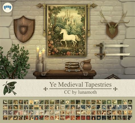 Midevil Sims Cc, Sims 4 Royal Build Cc, Sims 4 Medieval Gameplay Mods, Sims 4 Cc Aesthetic Decor, Sims 4 Medieval Furniture, Sims 4 Medieval Cc Clothes, Sims 4 Tudor Cc, Sims 4 Cc Tapestry, Sims Medieval Cc