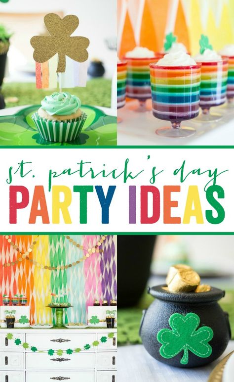 St Patrick's Day Party - tons of great ideas to host your own festive party! Saint Patricks Party Ideas, St Patricks Printables, Irish Theme Party, St Pattys Party, Day Party Ideas, St Patricks Crafts, Bunco Party, St Patricks Day Food, The Dating Divas