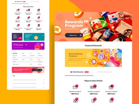 Rewards Program Landing Page Concept by Kendrick Pingkian on Dribbble Rewards Program Design, Rewards Program, Landing Page Design, Program Design, Page Design, Landing Page, Programming, Website Design, Global Community