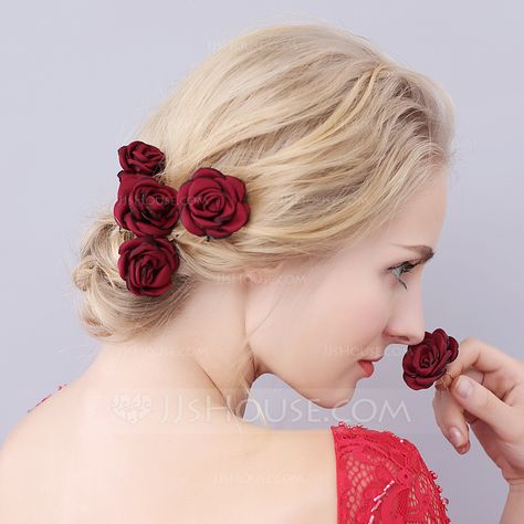 Beautiful Hairpins (Set of 3) (042096415) Wedding Hair Ornaments, Rose Hairpin, Cc Jewelry, Hair Ornaments Wedding, Bridesmaid Headpiece, Flowers Bride, Accessories Beach, Chopstick Hair, Wedding Headpieces