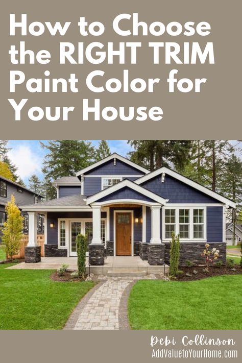 Choosing the correct exterior trim color for your house is important as it impacts the overall look of your house. Likewise, choosing the right size of trim, can effect your home’s exterior and make it a show stopper or if your trim is too skinny, the house can feel off.

#exteriorhousepaintcolor
#exteriorhousetrimcolor
#exteriortrimcolor Exterior House Trim Colors, Wedgewood Blue House Exterior, House Trim Colors Exterior, Exterior Trim Ideas, Exterior Trim Colors, Blue House White Trim, House Trim Exterior, Navy House Exterior, Walnut House