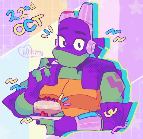 ITS DONNIES BIRTHDAY?? #rottmnt #rottmntdonnie Donnie Fan Art Rottmnt, Donnie Rottmnt Cute, Krangified Rottmnt, Krangified Donnie Rottmnt, Rottmnt Donnie Fanart, Rottmnt Donnie Movie, Donnie Fanart, Rottmnt Donnie, Cartoon Rose