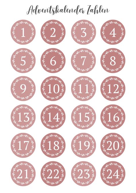 Adventskalender Zahlen || basteln || Adventszeit || diy Advent Calenders, Alphabet And Numbers, Bingo, Free Printables, Advent, Christmas Diy, Christmas