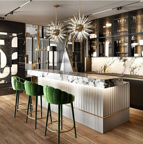 Modern Classic Kitchen, Kitchen Ikea, Modern Home Bar, Bar Interior Design, Luxury Bar, Home Bar Designs, Counter Design, Classic Kitchen, Design Apartment