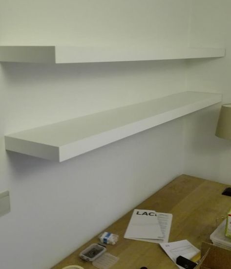 How-to: Make clean, precise cuts on IKEA LACK shelf - IKEA Hackers Ikea Lack Shelf Kitchen, Ikea Lack Shelf Ideas, Barn House Living Room, Ikea Lack Shelf, Ikea Lack Hack, Ikea Lack Wall Shelf, Shelf Ikea, Lack Shelf, Ikea Lack Shelves