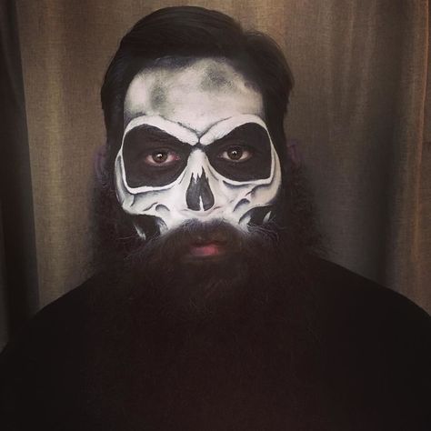 Skull Makeup, Skeleton Makeup, Skull, Beard, Beard Costume, Halloween Skull, Halloween Makeup, Scary Makeup, Costume Makeup, Skull Costume, Skeleton Costume, Amanda Rae Beauty Men’s Skull Face Paint, Bearded Skeleton Makeup, Skull Face Paint With Beard, Skull Face Paint For Men With Beard, Skeleton Face Paint With Beard, Skull Halloween Makeup For Men With Beard, Skeleton Makeup Man Beard, Skeleton Makeup Neck And Chest, Men’s Halloween Makeup With Beard