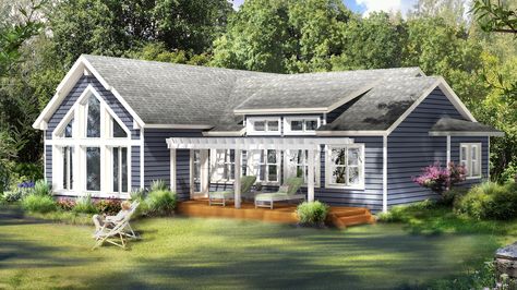 Beaver Homes and Cottages - Aspen II Waterfront House Plans, Exterior Cottage, Beaver Homes And Cottages, Michigan Lake House, Beaver Homes, Dream House Mansions, Cabin Designs, Cottage Plans, Small Cottage Homes