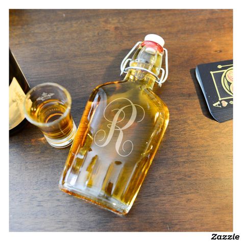 Wedding Initials Monogram, Wedding Flask, Best Groomsmen Gifts, Bridesmaid Groomsmen Gifts, Glass Flask, Wedding Party Gifts, Wedding Initials, Classic Monogram, Personalized Gifts For Men