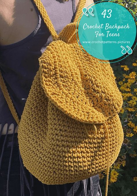 43 Crochet Backpack Pattern For Girls | Free Crochet Patterns Cute Crochet Backpack Free Pattern, Crochet Pattern Backpack, Free Backpack Crochet Patterns, Crochet Hiking Bag, How To Crochet A Backpack, Cool Crochet Projects Free, Crochet Yarn Bag Pattern Free, Crochet Backpack Purse Pattern Free, Crochet Cute Bag Pattern Free