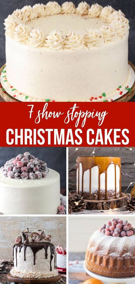 Here are 7 show-stopping Christmas Cake recipes you can serve up at your holiday gatherings. These Christmas cakes are gorgeous but also delicious down to the last crumbs #passion4savings #Christmas #cakes #stunning Christmas Desert Recipes, Holiday Cakes Christmas, Christmas Desserts Cakes, Holiday Cake Recipes, Christmas Cakes Easy, Christmas Themed Cake, Birthday Cake Decorating Ideas, Christmas Cake Recipes, Decadent Chocolate Cake