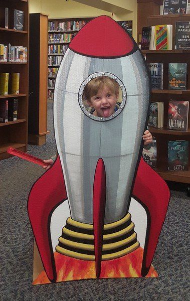 Rocket Theme Decoration, Large Rocket Ship, Rocket Ship Cutout, Rocket Photo Booth, Space Photo Booth, World Space Week, Rocket Decorations, Stellar Vbs, Space Disco