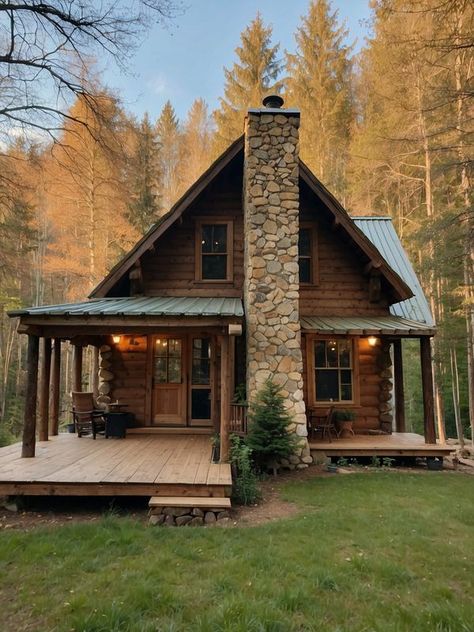 Simple Log Cabin, Cabin Homes Interior, Farm Cabin, Small Log Cabin, Hotel Interior Design, Log Cabin Homes, Cabins And Cottages, Log Cabins, Cabin Life