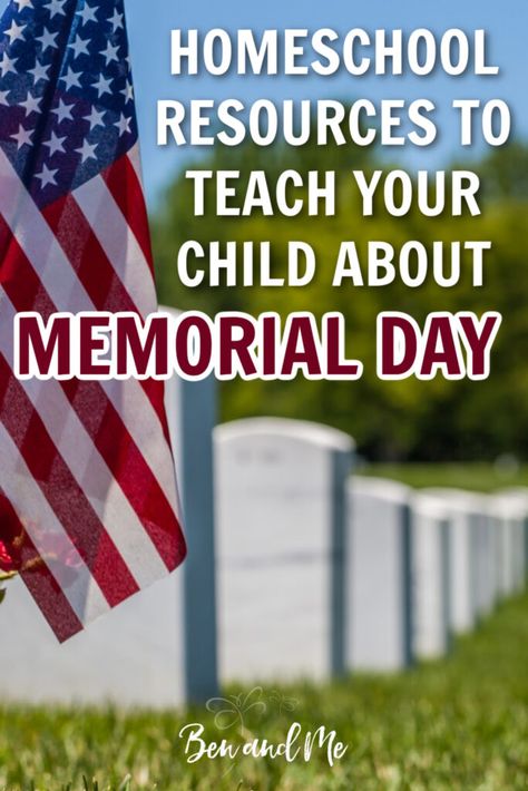 Use this collection of homeschool resources to teach your child about Memorial Day. #memorialdayresources #homeschool #learnaboutMemorialDay #freehomeschoolresources Memorial Day Learning Activities, Memorial Day Lessons For Kids, Memorial Day Kids Activities, Memorial Day Activities, Middle School Activities, Free Homeschool Resources, Online Music Lessons, Homeschool Teacher, Homeschool Elementary