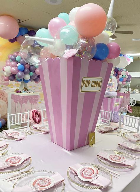 Candyland Birthday Party Ideas | Photo 1 of 20 | Catch My Party Candy Land Centerpiece Ideas, Pastel Candyland Birthday Party, Candyland Birthday Party Decorations, Candyland Birthday Party Ideas, Candy Forest, Candy Theme Birthday, Carnival Baby Showers, Candyland Birthday Party, Circus Birthday Party Theme