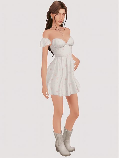 Sims4 Cc Party Dress, Short Dress Cc Sims 4, Sims 4 Dress Cc Short, Sims 4 Cc White Dress, The Sims 4 Cc Clothing For Women Dress, Sims 4 White Dress, Sims 4 Vanilla Girl Cc, Sims 4 Girly Cc Clothing, Sims 4 Cc Classy Clothes