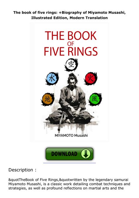 pdf✔download The book of five rings: +Biography of Miyamoto Musashi, Illustrated The Book Of Five Rings, Book Of Five Rings, Five Rings, College Admission Essay, Digital Photo Album, Miyamoto Musashi, Admissions Essay, Life Philosophy, 7 Minutes