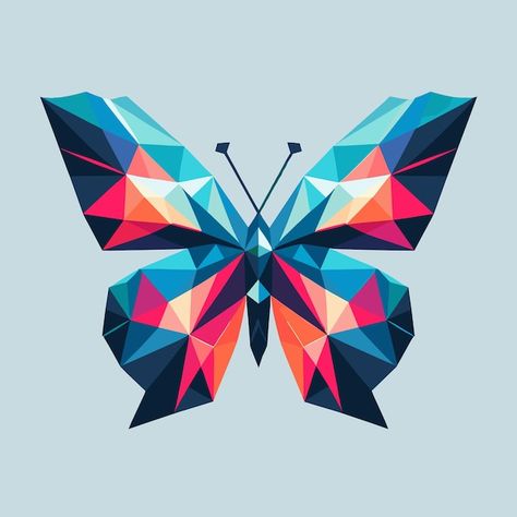 Vector butterfly colorful gradient moder... | Premium Vector #Freepik #vector #trendy #design #futuristic #graphics Butterfly Vector Art, Butterfly Vector Illustration, Graphic Design Butterfly, Geometric Butterfly, Gradient Illustration, Technology Icon, Cute Butterfly, Vector Art Illustration, Logo Illustration