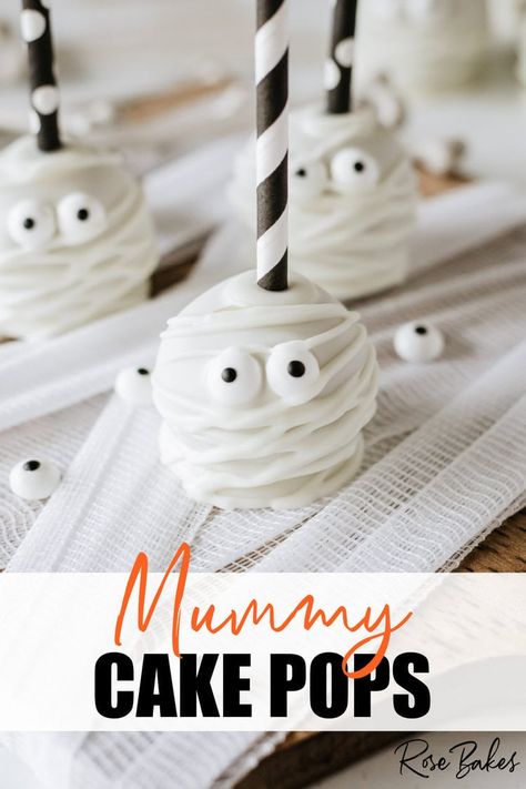 cake pops that look like a mummy for halloween Halloween Cake Pops Recipe, Halloween Cake Pop Recipes, Easy Halloween Cake, Mummy Cake, Homemade Marshmallow Fondant, Scary Halloween Cakes, Halloween Themed Desserts, Halloween Cakes Easy, Stump Cake