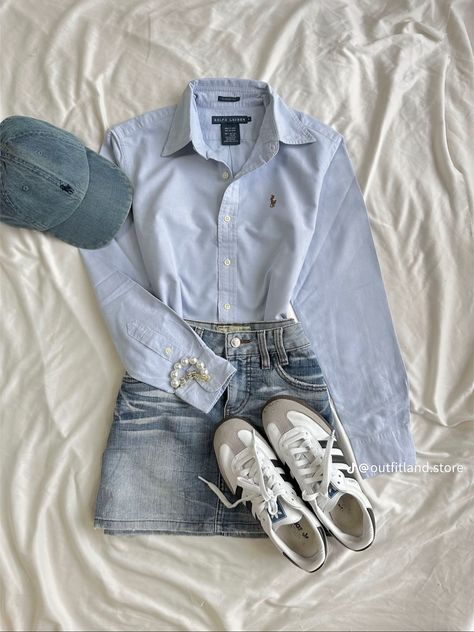 Silk Polo Outfit Women, Korean Style Outfits Classy, Boarding School Outfits, Old Money Outfits Casual, Outfit Mujer Casual, Polo Ralph Lauren Women Outfits, Classy School Outfits, Polo Outfits For Women, Posh Outfits