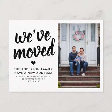 We've Moved New Change of Address Photo Moving Announcement Postcard New Address Announcement, Moving Announcement Postcard, New House Announcement, Moving Cards, Moving Announcement, Modern Script Font, Moving Announcements, Big Move, New Address