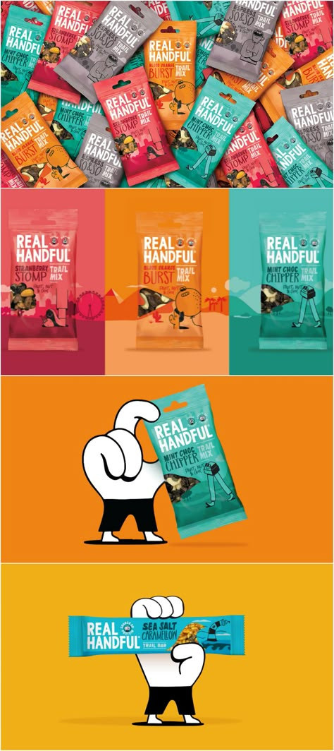 Brandon - Real Handful #snacks #packaging Trail Mix Packaging Design, Snacks Package Design, Snack Bar Packaging, Trail Mix Packaging, Energy Bar Packaging, Snacks Packaging Design, Snack Branding, Snack Packaging Design, Trendy Packaging