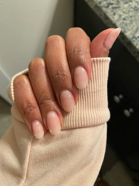 Powder Nails Natural Look, Powder Nail Inspiration, Short Natural Dip Powder Nails, Dip Nails Medium Length, Dip Powder Nails On Natural Nails, Translucent Dip Powder Nails, Natural Powder Nails, Deep Nails Powder, Dip Powder Nails Short Round