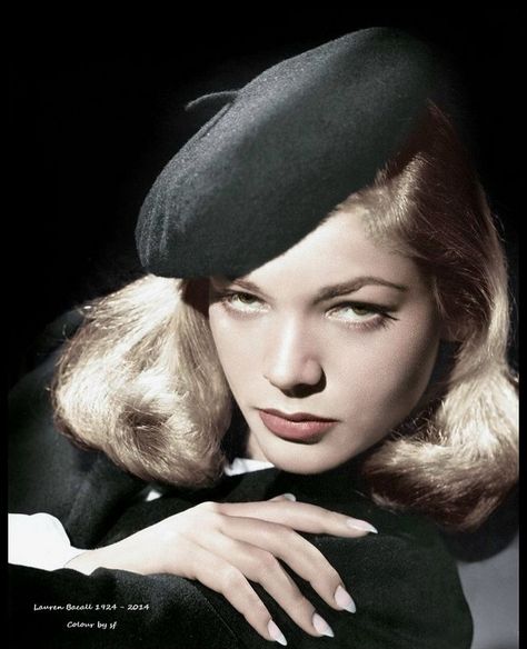 Lauren Bacall Lauren Bacall, A Black, A Woman, Black And White, Hair, White, Black