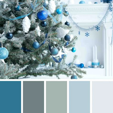 Christmas Color Palette Canva, Blue Christmas Palette, Holiday Color Palette Christmas, Christmas Color Pallet Ideas, Christmas Color Palettes, Christmas Color Palette Colour Schemes, Christmas Colour Trends 2024, Color Schemes For Christmas, Christmas Color Themes