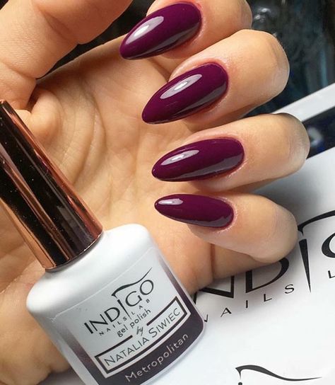 Red Violet Nails, Marion Nails Acrylic, Aubergine Nails, Nail Designs Bordeaux Colour, Plum Colour Nails, Marion Nails, Indigo Nails Colour, Indigo Purple Nails, Aubergine Nails Deep Purple