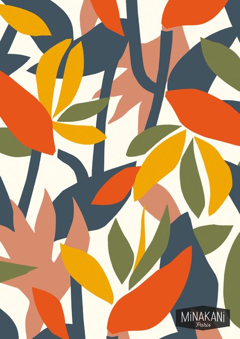 Pattern Leaves, Foliage Print, Chintz Fabric, Abstract Art Painting Techniques, Textile Pattern Design, Grafic Design, 3d Texture, Fish Design, Textile Artists