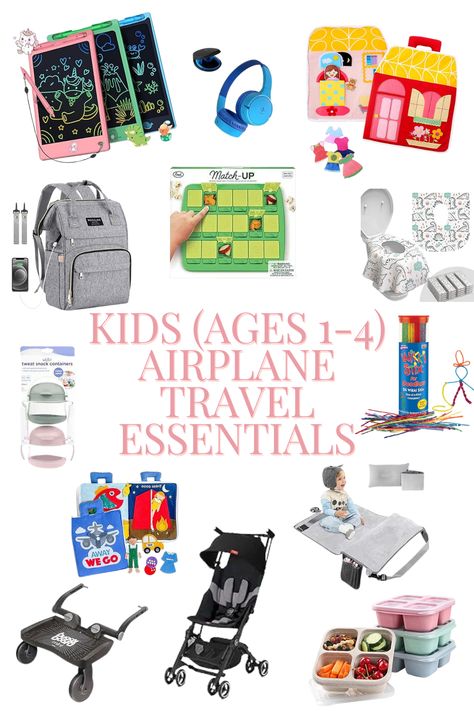 Keep your little ones entertained and happy during air travel with these Kids Airplane Essentials! Fly with confidence knowing you're prepared for anything! #kids #kidstravel #airplaneessentials #travel Flying With A Two Year Old, Kids Travel Essentials Airplane, Airplane Essentials For Kids, Travel With Toddler On A Plane, Toddler Airplane Essentials, Toddler Plane Essentials, Traveling With Kids On A Plane, Traveling With Toddlers On A Plane, Airplane Hacks For Kids