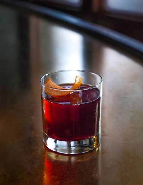 In Employees Only Los Angeles' low-ABV Negroni, a full-bodied red wine stands in for the gin bringing a dark fruity juiciness to the classic. Rye Whiskey Cocktail, Blue Tequila, Maraschino Liqueur, Cocktail Recipes Whiskey, Wine Stand, Orange Twist, Angostura Bitters, Tequila Cocktails, Whiskey Cocktails